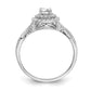 14k White Gold 3/4 Ct. Lab Grown Diamond VS/SI+ G+ Complete Round Double Halo Engagement Ring