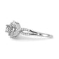 14k White Gold 3/4 Ct. Lab Grown Diamond VS/SI+ G+ Round Double Halo Engagement Ring