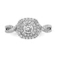 14k White Gold 3/4 Ct. Lab Grown Diamond VS/SI+ G+ Complete Round Double Halo Engagement Ring