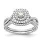 14k White Gold 3/4 Ct. Lab Grown Diamond VS/SI+ G+ Complete Round Double Halo Engagement Ring