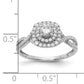 14k White Gold 3/4 Ct. Lab Grown Diamond VS/SI+ G+ Round Double Halo Engagement Ring