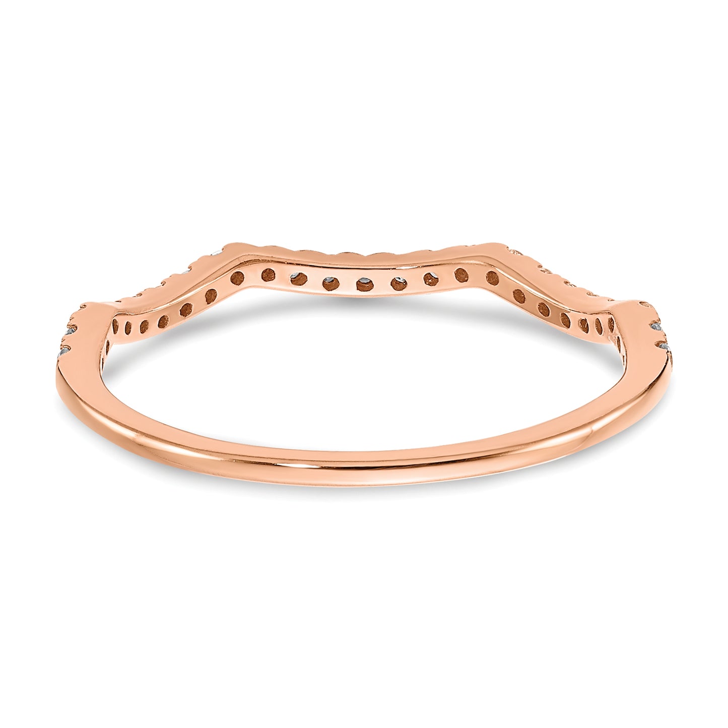 14K Rose Gold Lab Grown VS/SI+ G+ Diamond Contoured Wedding Band Ring