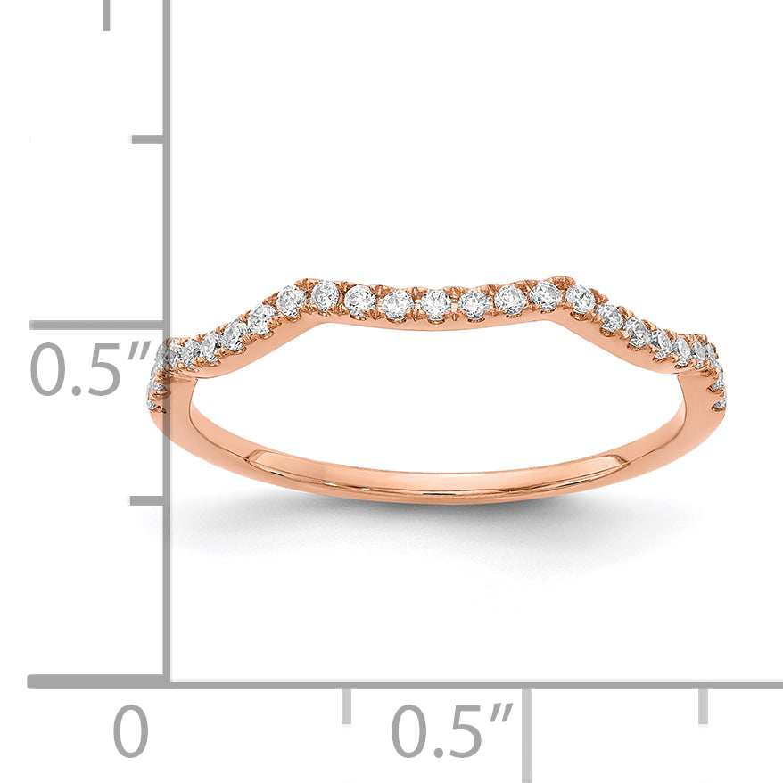 14K Rose Gold Lab Grown VS/SI+ G+ Diamond Contoured Wedding Band Ring