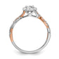 14K Two-Tone Lab Grown VS/SI+ G+ Diamond Square Halo Engagement Ring