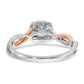 14K Two-Tone Lab Grown VS/SI+ G+ Diamond Square Halo Engagement Ring