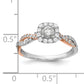 14K Two-Tone Lab Grown VS/SI+ G+ Diamond Square Halo Engagement Ring