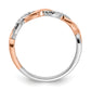 14k Two-tone Two Tone Rose and White Gold 1/8 Ct. Lab Grown Diamond VS/SI+ G+ Wedding Band Ring