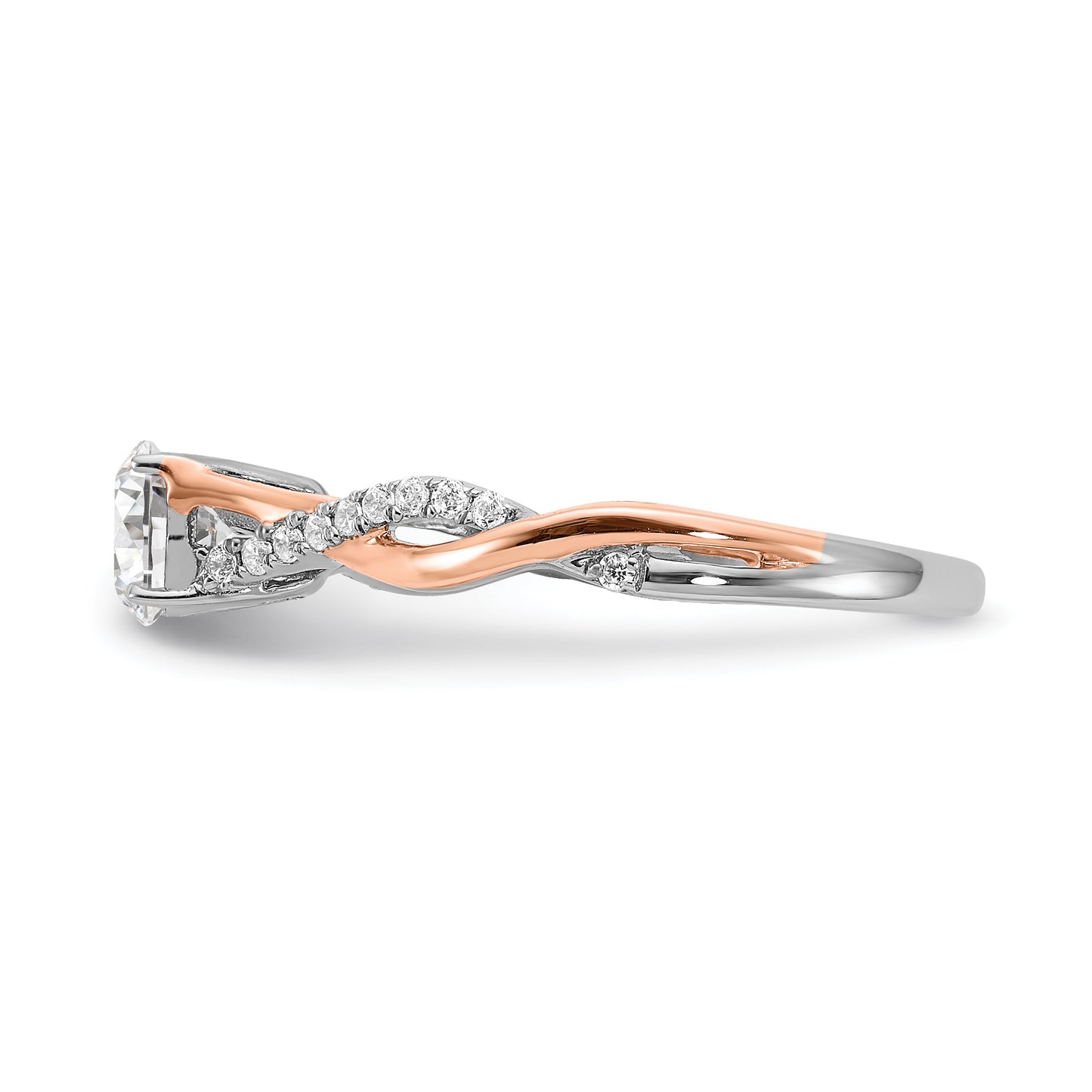 14k Two-tone Two Tone Rose and White Gold 5/8 Ct. Lab Grown Diamond VS/SI+ G+ Engagement Ring