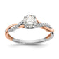 14k Two-tone Two Tone Rose and White Gold 5/8 Ct. Lab Grown Diamond VS/SI+ G+ Engagement Ring