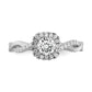 10k White Gold 5/8 Ct. Lab Grown Diamond VS/SI+ G+ Round Halo Engagement Ring