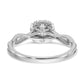 10k White Gold 5/8 Ct. Lab Grown Diamond VS/SI+ G+ Round Halo Engagement Ring