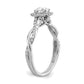 14k White Gold 5/8 Ct. Lab Grown Diamond VS/SI+ G+ Round Halo Engagement Ring