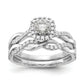 10k White Gold 5/8 Ct. Lab Grown Diamond VS/SI+ G+ Round Halo Engagement Ring