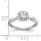 10k White Gold 5/8 Ct. Lab Grown Diamond VS/SI+ G+ Round Halo Engagement Ring