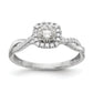 14k White Gold 5/8 Ct. Lab Grown Diamond VS/SI+ G+ Round Halo Engagement Ring