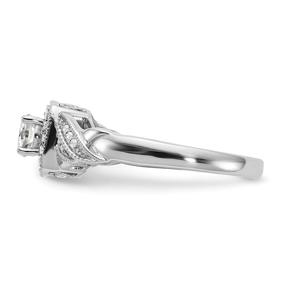 14k White Gold 1/2 Ct. Lab Grown Diamond VS/SI+ G+ Round Complete Halo Engagement Ring