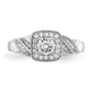 14k White Gold 1/2 Ct. Lab Grown Diamond VS/SI+ G+ Round Halo Engagement Ring