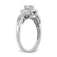 10k White Gold 1/2 Ct. Lab Grown Diamond VS/SI+ G+ Round Complete Halo Engagement Ring