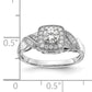 14k White Gold 1/2 Ct. Lab Grown Diamond VS/SI+ G+ Round Halo Engagement Ring