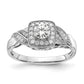 10k White Gold 1/2 Ct. Lab Grown Diamond VS/SI+ G+ Round Complete Halo Engagement Ring