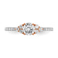 14k Rose Gold 3/4 Ct. Lab Grown Diamond VS/SI+ G+ Round Shared Prong Engagement Ring