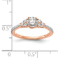 14k Rose Gold 3/4 Ct. Lab Grown Diamond VS/SI+ G+ Round Shared Prong Engagement Ring