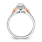 14k Two-tone Two Tone Rose and White Gold 3/4 Ct. Lab Grown Diamond VS/SI+ G+ Oval Complete Halo Engagement Ring