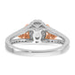 14k Two-tone Two Tone Rose and White Gold 3/4 Ct. Lab Grown Diamond VS/SI+ G+ Oval Complete Halo Engagement Ring