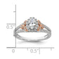 14k Two-tone Two Tone Rose and White Gold 3/4 Ct. Lab Grown Diamond VS/SI+ G+ Oval Complete Halo Engagement Ring