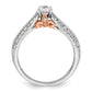 14k Two-tone Two Tone Rose and White Gold 3/4 Ct. Lab Grown Diamond VS/SI+ G+ Round Channel Set Shared Prong Engagement Ring