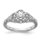 14k White Gold 5/8 Ct. Lab Grown Diamond VS/SI+ G+ Round Shared Prong Engagement Ring