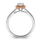 14k Two-Tone Rose and White Gold 1/2 Ct. Lab Grown Diamond VS/SI+ G+ Round Halo Engagement Ring