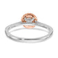 14k Two-Tone Rose and White Gold 1/2 Ct. Lab Grown Diamond VS/SI+ G+ Round Halo Engagement Ring