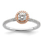 14k Two-Tone Rose and White Gold 1/2 Ct. Lab Grown Diamond VS/SI+ G+ Round Halo Engagement Ring