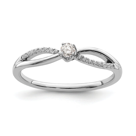 First Promise 14k White Gold 1/8 Ct. Lab Grown Diamond VS/SI+ G+ Petite Engagement Ring