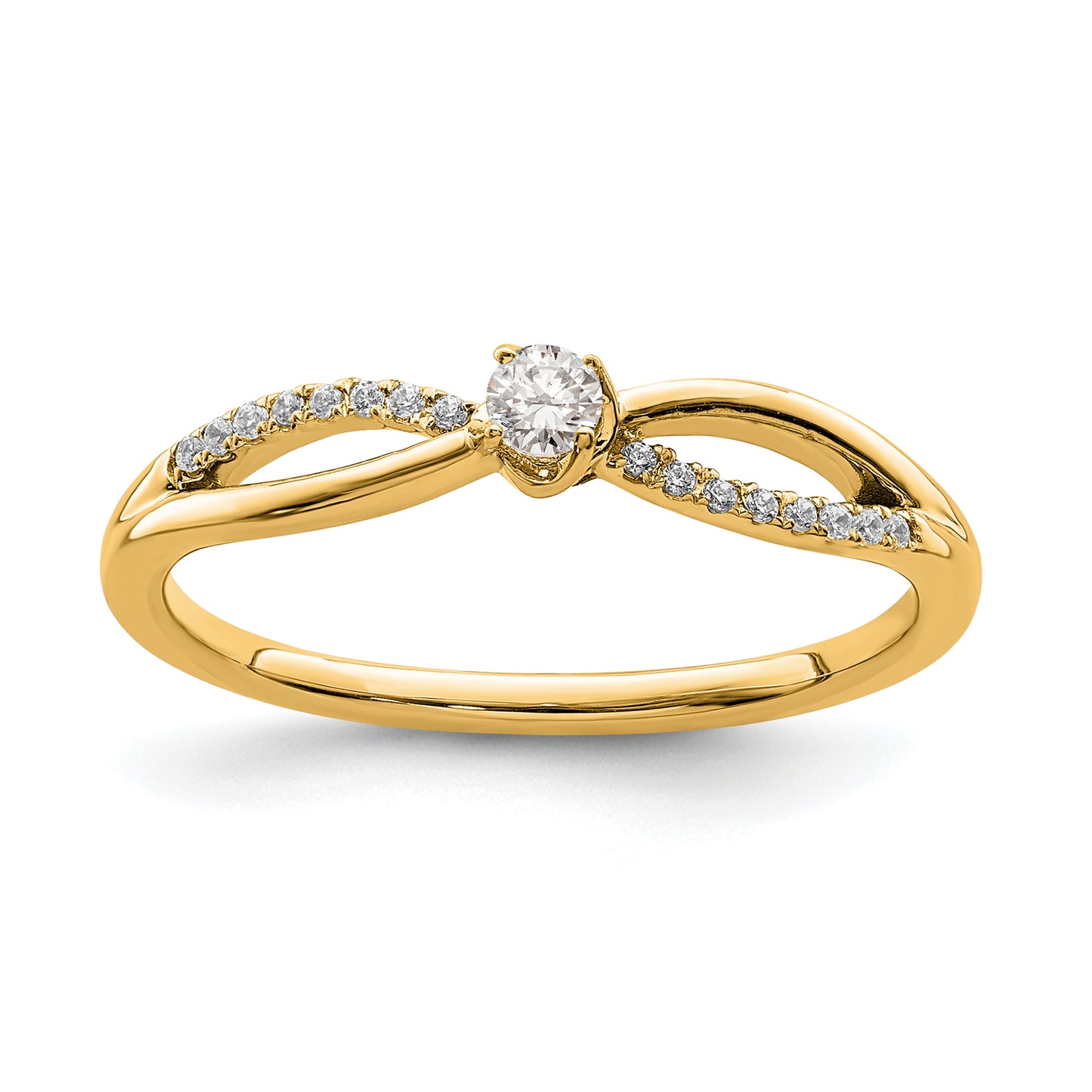 14k Yellow Gold First Promise 1/8 Ct. Lab Grown Diamond VS/SI+ G+ Petite Engagement Ring