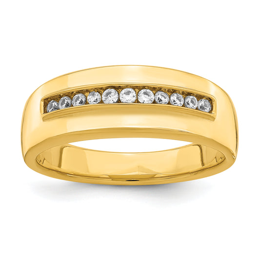 14k Yellow Gold Lab Grown VS/SI+ G+ Diamond Men's Band Ring