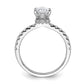 14k White Gold 1 3/8 Ct. Lab Grown Diamond VS/SI+ G+ Oval Complete Solitaire Engagement Ring