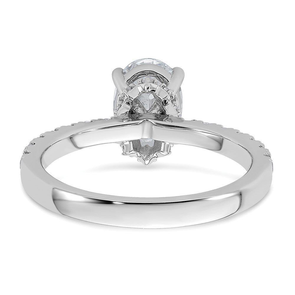 14k White Gold 1 3/8 Ct. Lab Grown Diamond VS/SI+ G+ Oval Complete Solitaire Engagement Ring