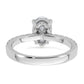 14k White Gold 1/4 Ct. Lab Grown Diamond VS/SI+ G+ 1 1/2 Ct. center Oval Engagement Ring