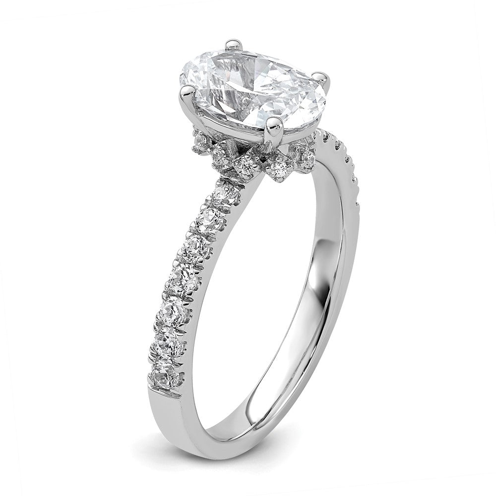 14k White Gold 1 3/8 Ct. Lab Grown Diamond VS/SI+ G+ Oval Complete Solitaire Engagement Ring