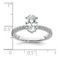 14k White Gold 1 3/8 Ct. Lab Grown Diamond VS/SI+ G+ Oval Complete Solitaire Engagement Ring