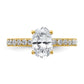 14k Yellow Gold White 1/4 Ct. Lab Grown Diamond VS/SI+ G+ 1 1/2 Ct. center Oval Semi Mount Engagement Ring