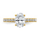 14k Yellow Gold White 1/4 Ct. Lab Grown Diamond VS/SI+ G+ 1 1/2 Ct. center Oval Engagement Ring