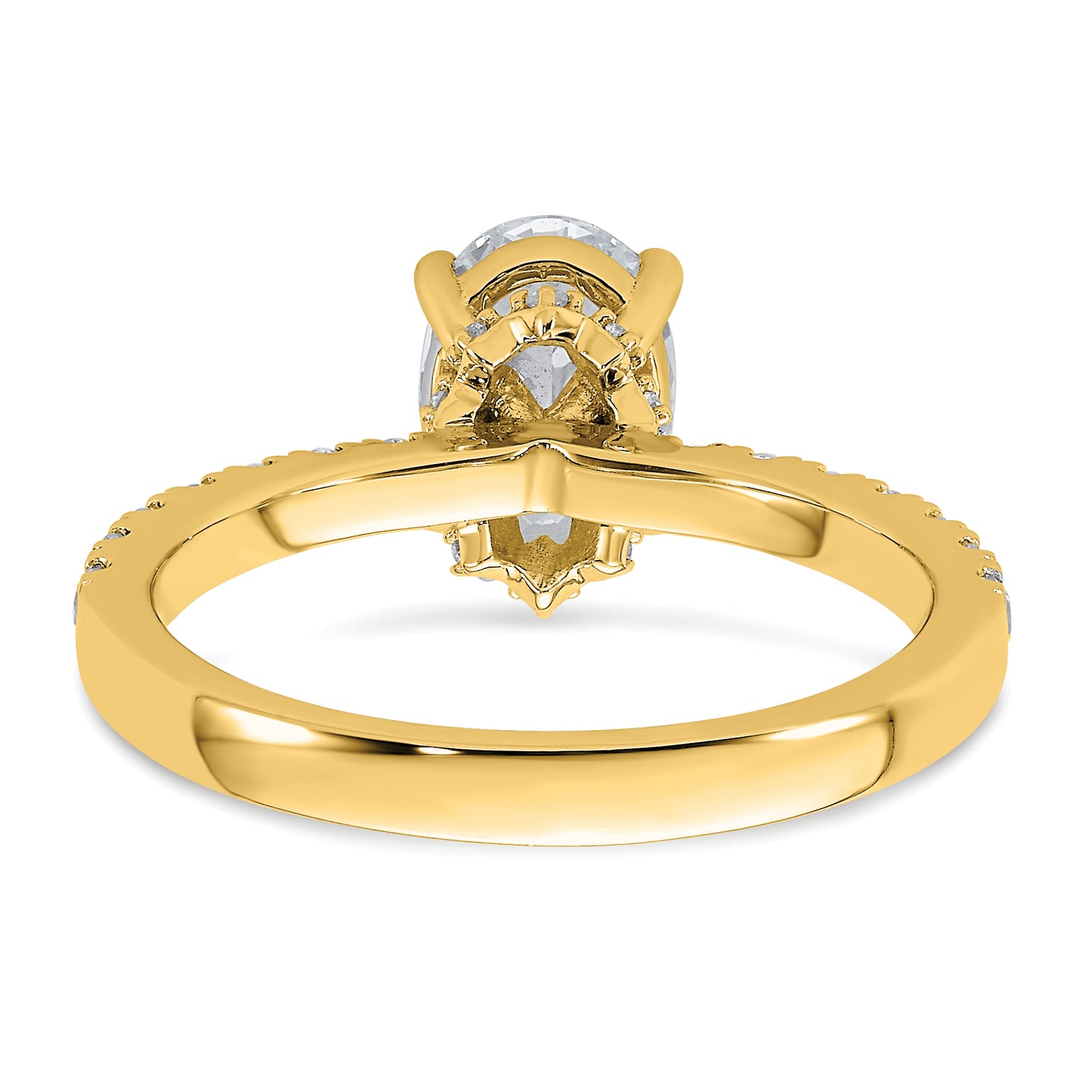 14k Yellow Gold White 1 3/8 Ct. Lab Grown Diamond VS/SI+ G+ Oval Solitaire Engagement Ring