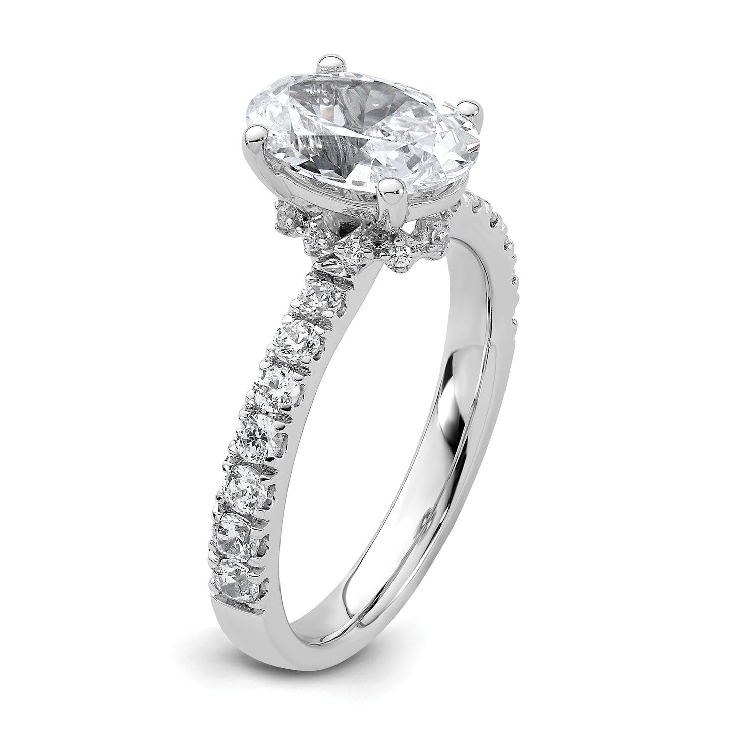 14k White Gold 2 1/4 Ct. Lab Grown Diamond VS/SI+ G+ Oval Solitaire Engagement Ring