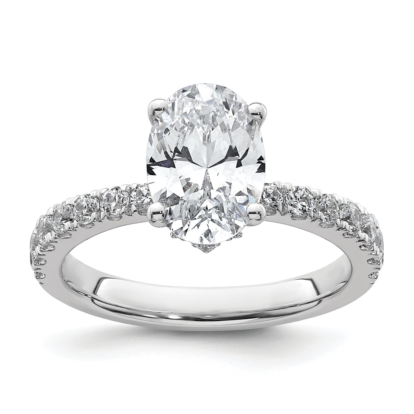 14k White Gold 2 1/4 Ct. Lab Grown Diamond VS/SI+ G+ Oval Solitaire Engagement Ring