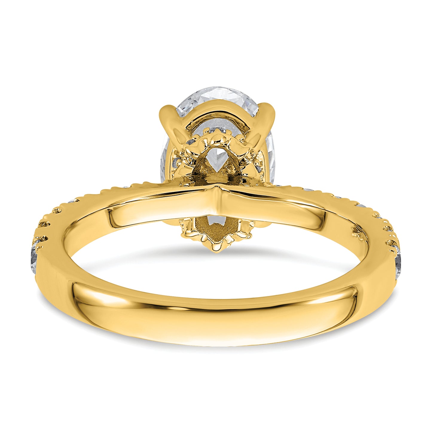 14k Yellow Gold White 2 1/4 Ct. Lab Grown Diamond VS/SI+ G+ Oval Solitaire Engagement Ring