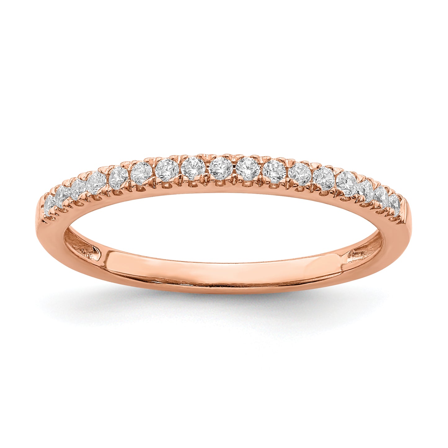 Pure Serenity 14k Rose Gold 1/6 Ct. Lab Grown Diamond VS/SI+ G+ Wedding Band Ring