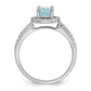 Pure Serenity 14k White Gold 1/3 Ct. Lab Grown Diamond VS/SI and Oval Lab Created Aquamarine Halo Engagement Ring